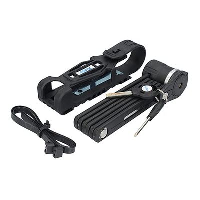 VoltShine Lucchetto pieghevole in acciaio temprato con rivestimento in nichel, 69 cm, 2 chiavi, supporto in gomma, livello di sicurezza 11/15, ideale per proteggere gli effetti personali.