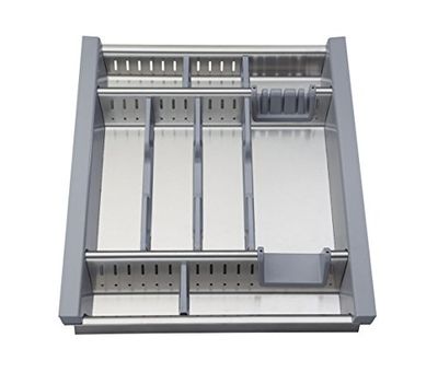 elletipi Flexo R245/S C10 Cutlery Holder Car adattante from Drawer Module, 45 cm, stainless steel and plastic, grey