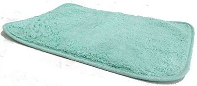 Atene Home Textile Lisa - Antiscivolo Tappetino da Bagno di Cotone e American Curl, 40 x 60 cm, Verde Acqua