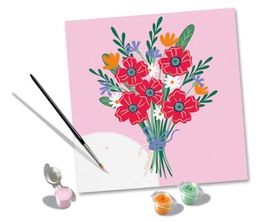 Ravensburger - CreArt Serie Trend Quadrati: Bouquet di Papaveri, Dipingere con i Numeri, Kit Pittura, Regali Festa della Mamma Originali, 14+ Anni, 20x20 cm