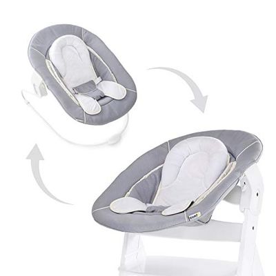 hauck Alpha 2 em 1 Rede para bebés, compatível com cadeiras hauck Alpha Plus e Beta Plus, rede para bebés desde o nascimento até 9 kg, com redutor de assento, função de equilíbrio, cinzento