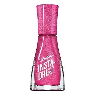 Sally Hansen Insta-Dri Nail Polish, Flashy Fuschia, 60 Seconds Quick Drying, Long Lasting, Streak Free, Shiny Finish, 3-in-1 Formula, Built in Base and Top Coat, 9.17ml