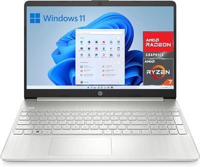 HP 15s-eq2188ns - Ordenador portátil de 15.6" FHD (AMD Ryzen 7 5700U, 16GB RAM, 1 TB SSD, AMD Radeon Graphics, Windows 11) Plata - Teclado QWERTY Español