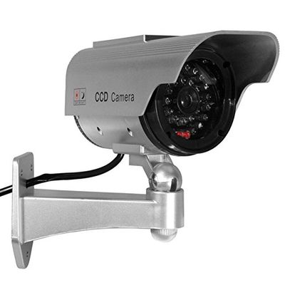 Maclean SOL 1200 kamera Dummy LED övervakningskamera attrappe larm CCTV-kamera solpanel