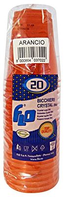 Flo Set 25 20 Pezzi Arancio Crystal 250CC Bicchieri, Multicolore, Unica