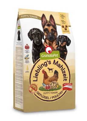 GranataPet Pasto preferito per pollame Junior, 1,8 kg, cibo secco per cani, cibo per cani senza cereali e senza zucchero, alimento completo