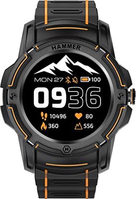 Hammer Watch Plus Smartwatch, activiteitenmonitor, slaapmonitor, training, hartslagmeter, stappenteller, met berichtenmelding, compatibel met Android iOS IP68