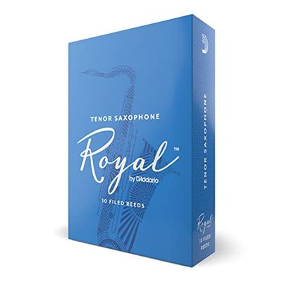 D'Addario Woodwinds Royal Saxophone Reeds - Tenor Sax Reeds with Strong Spine - Tenor Saxophone Reeds Great for Classical or Jazz - Strength 3.5, 10-pack