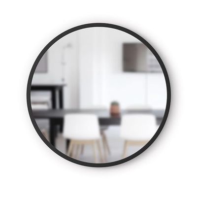 Umbra Hub espelho de parede redondo decorativo, 61 cm, preto