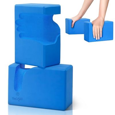 Yes4All Yogablokken, set van 2 push-upblokken, accessoires, comfortabele polsondersteuningsapparatuur voor vrouwen, mannen, beginners, EVA-schuimsteen voor grip, sterkte, balans, fitness en oefening