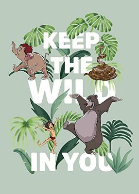 Komar Disney muurschildering Jungle Book Keep The Wild | kinderkamer, babykamer, decoratie, kunstdruk | zonder lijst | WB090-50x70 | grootte: 50 x 70 cm (breedte x hoogte), kleurrijk