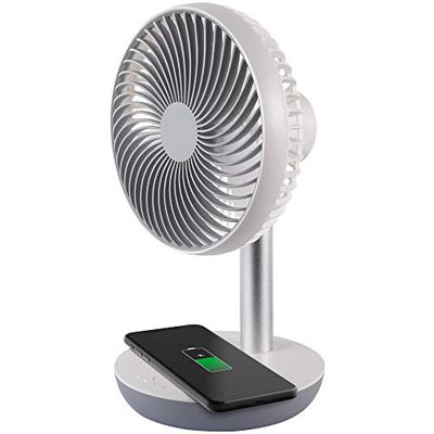 Ardes AR5F04WC CHARGY przenośny wentylator stołowy z ładowarką indukcyjną do smartfona, wtyczka USB do powerbanku, bezprzewodowe ładowanie, 3 łopatki Ø 15 cm, 5 W