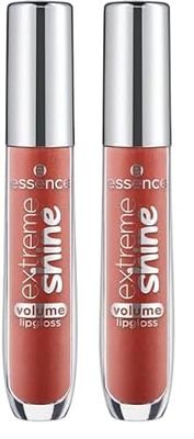 Essence Cosmetics Shine Volume Lipgloss, Naturale, Lucida, Rugiadosa, Traslucida, 5 ml (Confezione da 2)