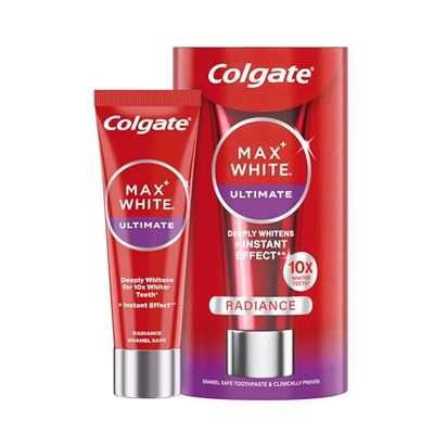 Colgate Dentifricio Max White Ultimate Radiance, 75 ml, denti bianchi, rimuove lo scolorimento