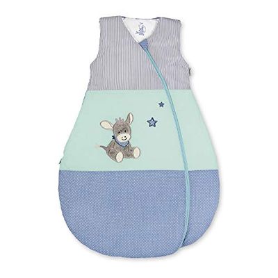 Sterntaler Ezel Emmi, functionele slaapzak voor peuters, het hele jaar door, warmteregulering, ritssluiting, 100 cm, blauw/meerkleurig