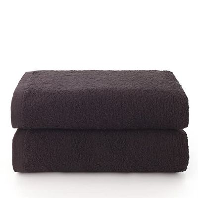 Top Towel - Plus - Lot de 2 Serviettes de Bidet - Serviettes de Bain - Petites Serviettes - 100% Coton - 400 g/m² - Dimensions 30 x 50 cm - Noir