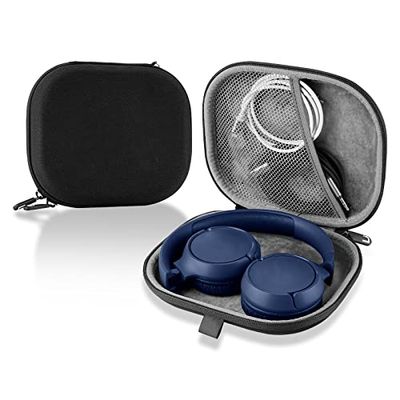 Linkidea Hoofdtelefoon draagtas compatibel met JBL Tune 670NC, Tune 660, Tune600BT, Tune570BT, Live 460NC, Live 400BT Case, beschermende harde schaal reistas met kabel, oplader opslag (zwart)