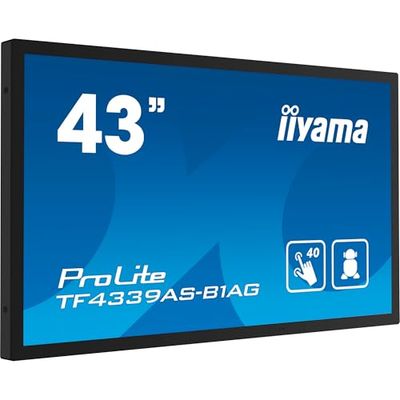 iiyama Prolite TF4339AS-B1AG Monitor LED IPS 108cm 42.5" 4K UHD Open Frame 40 Puntos Multitouch Bonded Capacitive HDMI DP RS-232c RJ45 Audio out Hub Android OS IP54 Cristal táctil antirreflejos 24/7