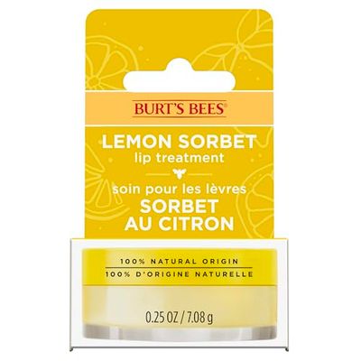 Burt's Bees Mascarilla labial nutritiva sorbete de limón, tratamiento labial con aceite de jojoba, 7,08 g
