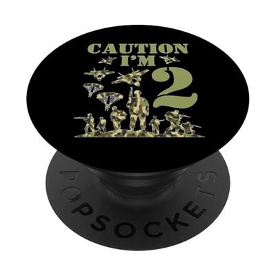 Camo Two Birthday Boy Military 2nd Party Boys Edad 2 PopSockets PopGrip Adhesivo
