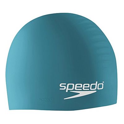 Speedo Bonnet de Bain Unisexe en Silicone pour Adulte Bleu Sarcelle foncé