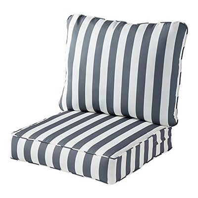 Greendale Home Fashions AZ7820 - Ensemble de Coussins Profonds pour siège Profond - Rayures Grises