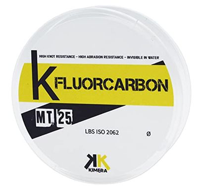 KIMERA Unisex_Adult Mt 25, K-fluorocarbon Fishing Line, Cristal, 0.35
