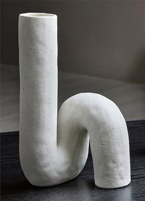 JARRON CIL.CURVO SIMIL PIEDRA BLANCO 35 CMS. 17dx35 cms