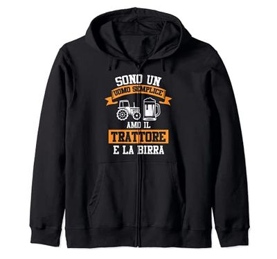Trattore Birra Contadino Agricoltore Felpa con Cappuccio