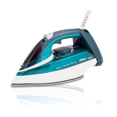 Ufesa Argon Stoomstrijkijzer 3000W, Stoomstoot Max 200gr en Variabel 0-40gr/min, Keramische Zool, Stoom of Droog, Drievoudig Antikalksysteem, Antilek