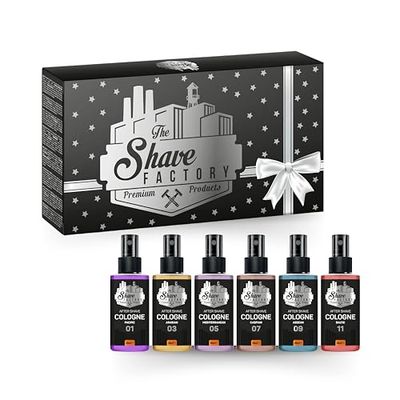 The Shave Factory Aftershave Cologne Gift Set 1 - Sei fragranze uniche, dopobarba rinfrescante e lenitivo, nutre la pelle, previene le irritazioni - (50 ml)