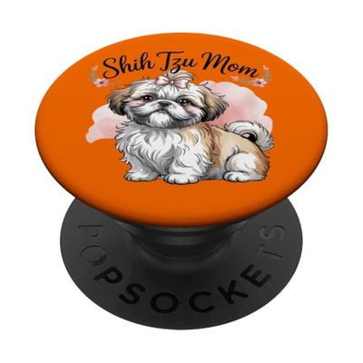 Shih Tzu Mom | Cute Chinese Lion Dog Lover PopSockets Adhesive PopGrip