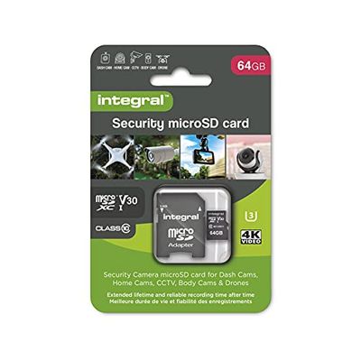 INTEGRAL SECURITY MICRO SD 4K V30 UHS-1 U3 64GB