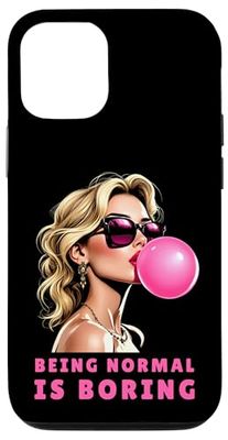 Retro Vintage Women Tee for Girls and Being Normal is Boring Case for iPhone 12/12 Pro