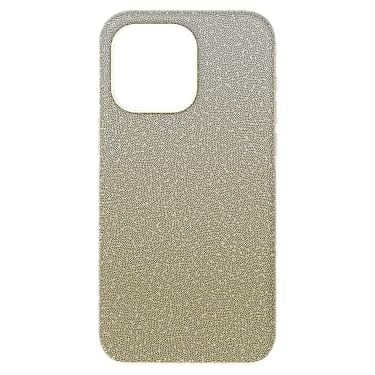 Swarovski High Custodia per Smartphone, con Superficie Ricoperta di CristalliSwarovski , Compatibile con iPhone 15 Pro Max, Tono Dorato