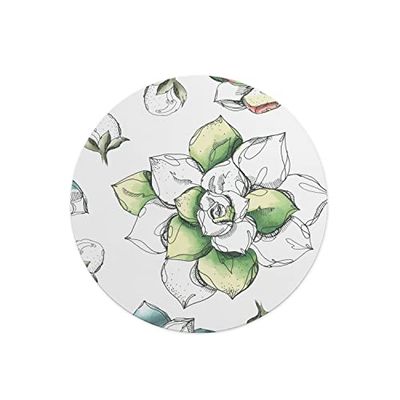 Questo Casa, Round Digital Printed Mouse Pad, Non-Slip Base, for Office and Home, Diameter:22cm
