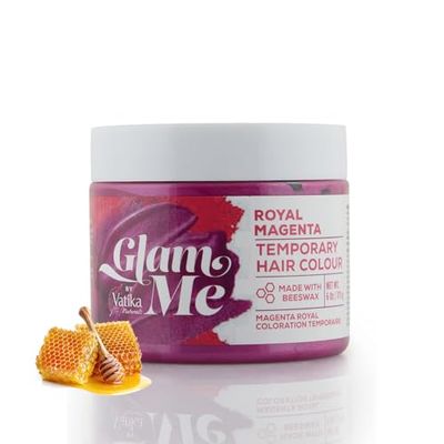GLAM ME By Vatika Naturals Royal Magenta Temporary Hair Colour 6oz | Made With Bee Wax | Natural Hairstyle Colour | For Men & Women