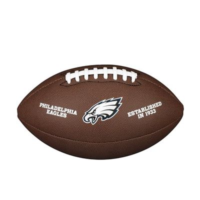 Wilson NFL Team Logo - Eagles, WTF1748XBPH Pallone da Football, Dimensioni Ufficiali, Logo degli Eagles di Filadelfia, Uso Ricreativo e Collezionismo, PVC, Marrone