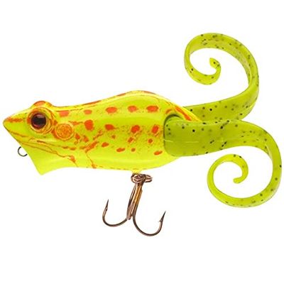Berkley Frenzy Power Pop Frog; Drijvende Popper Kikker Kunstaas met PowerBait Zachte Poten, Topwater Visaas Voor Roofdieren, Realistische Imitatie & Verleidelijke Staart Actie, Chartreuse