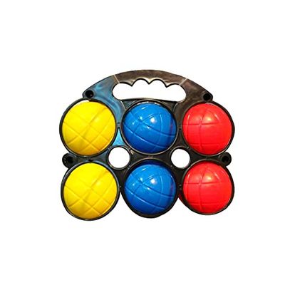 BLUE SKY - 6 Kule do Petanque - Gra Zręcznościowa na Świeżym Powietrzu - 048054 - Wielokolorowe - Plastik - 7 cm - Zabawka Dla Dzieci - Gra na Świeżym Powietrzu - Od 3 lat