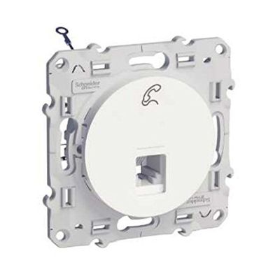 Schneider Electric S530497 Toma Teléfono RJ12, 6 Contactos, Plata