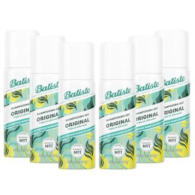 Batiste Shampooing Sec, Original, Rafraichit les Cheveux et Apporte du Volume, Absorbe Excès de Sebum, Sans Rinçage, 50ml (Lot de 6)
