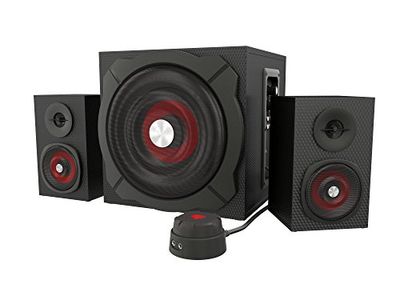 Natec Genesis Helium 600 2.1Channels 60W Black,Red Speaker Set - Speaker Sets (2.1 Channels, 60 W, PC/notebook, Black, Red, Acrylonitrile Butadiene Styrene (ABS), Wood, Wired)