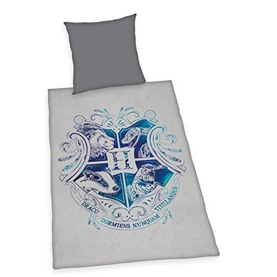 Herding Juego de Ropa de Cama Harry Potter y Funda de Almohada de 80 x 80 cm, Funda nórdica de 135 x 200 cm, con Solapa de Botones, algodón