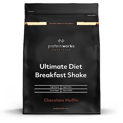 THE PROTEIN WORKS Batido de desayuno dietético | Muffin de Chocolate | Desayuno para llevar | Alto en proteínas y bajo en azúcar | 2kg