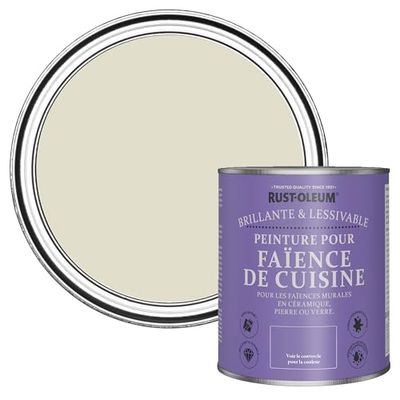 Rust-Oleum Peinture Beige Résistante à l'eau pour Faïence de Cuisine, Finition Brillante - Avoine 750ml