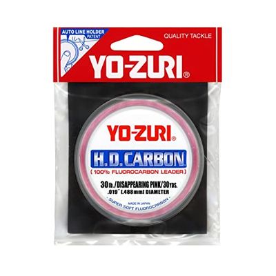 Yo-Zuri 30-Yard HD Fluorocarbon Leader Line, Roze, 30 lbs