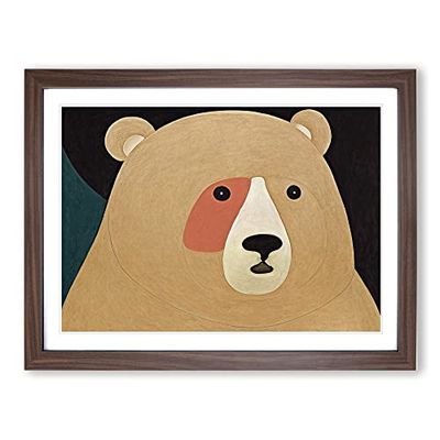 Abstract Teddy Bear H1022 Framed Print for Living Room Bedroom Home Office Décor, Wall Art Picture Ready to Hang, Walnut A3 Frame (46 x 34 cm)