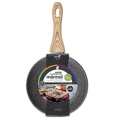 TM ELECTRON Stekpanna, non-stick-beläggning, stål, non-stick-belagd med marmor 18 cm marmor