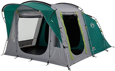 Coleman Tente Oak Canyon - Tente 4 personnes, grande tente familiale avec 2 cabines de couchage obscurcies, 100% étanche WS 4500mm